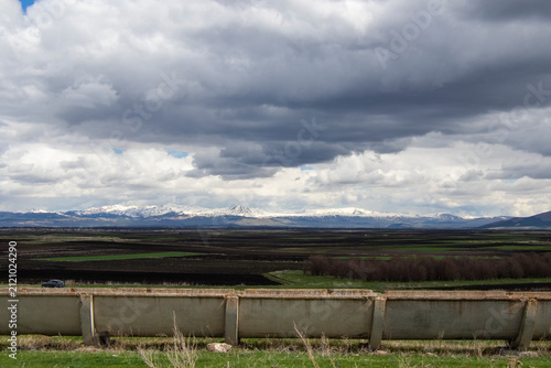 Scenic Grasslands and Snow-Capped Mountains in Javakheti, Georgia