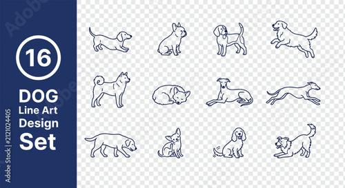 Minimalist Dog Life style Line Art Vector Illustration for Pet Logo and Modern Design.