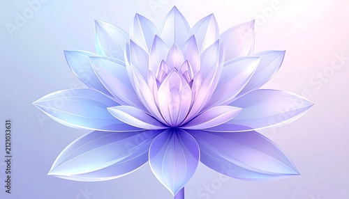 Abstract purple and white crystal geometric shape.