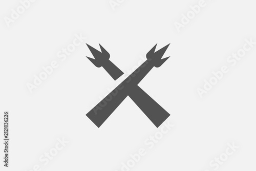 simple bold cross spear logo