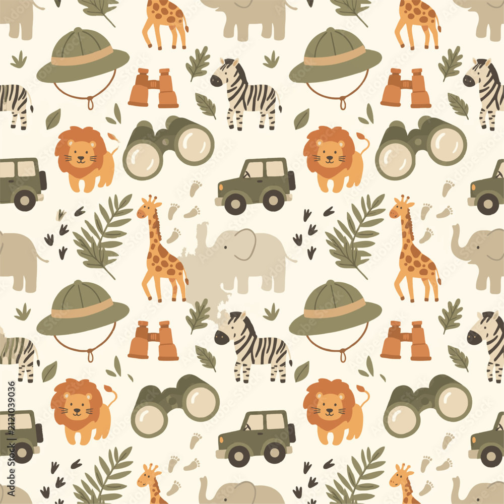Naklejka premium Safari Animal Pattern