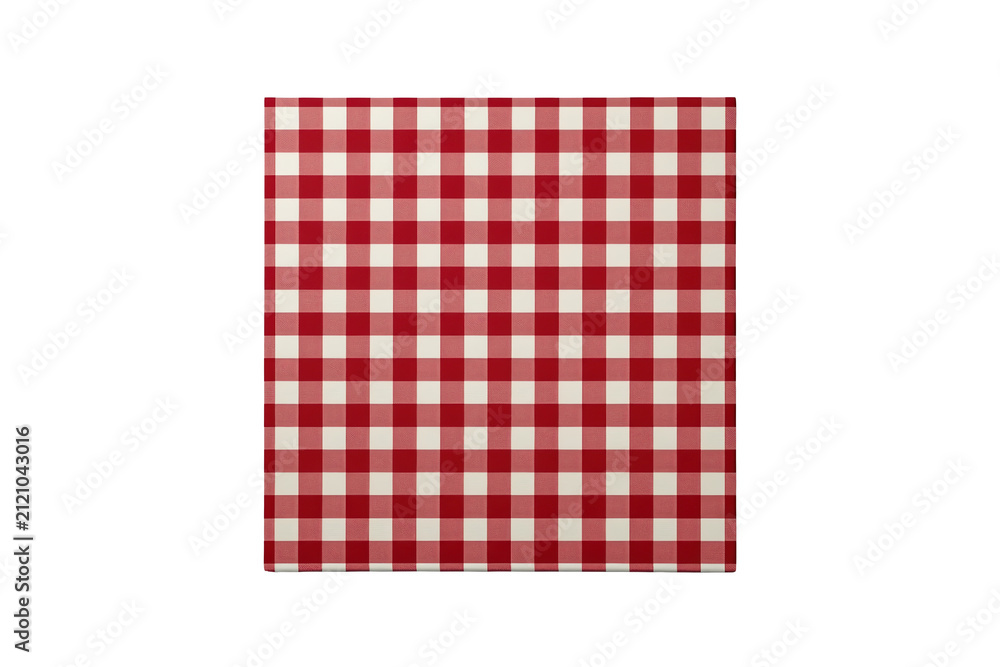 Obraz premium Square red and white gingham fabric patch