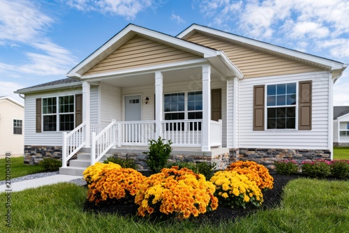 Cozy manufactured home with front porch