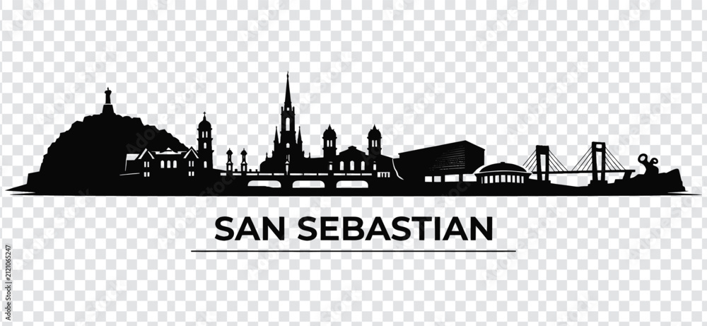 Obraz premium San sebastian city skyline silhouette vector illustration