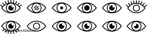 Eye Vision Visibility Icon Set Collection