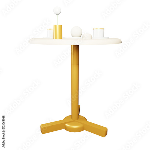 3D Cafe Table With Transparent Background
