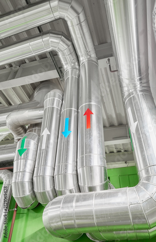 Piping in a RES district heating plant.