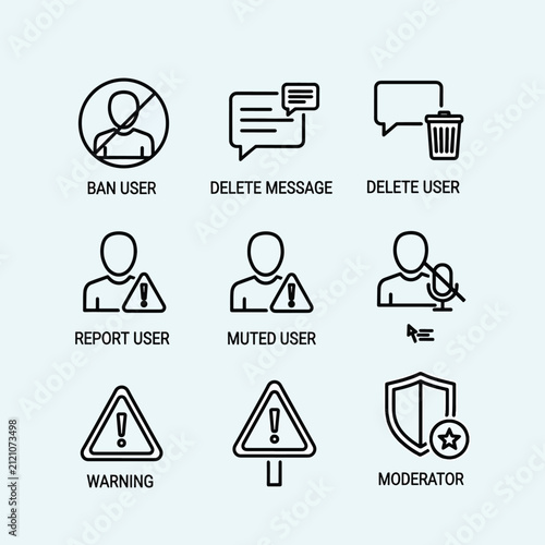 Social Media Action Speech Bubble Icons Set