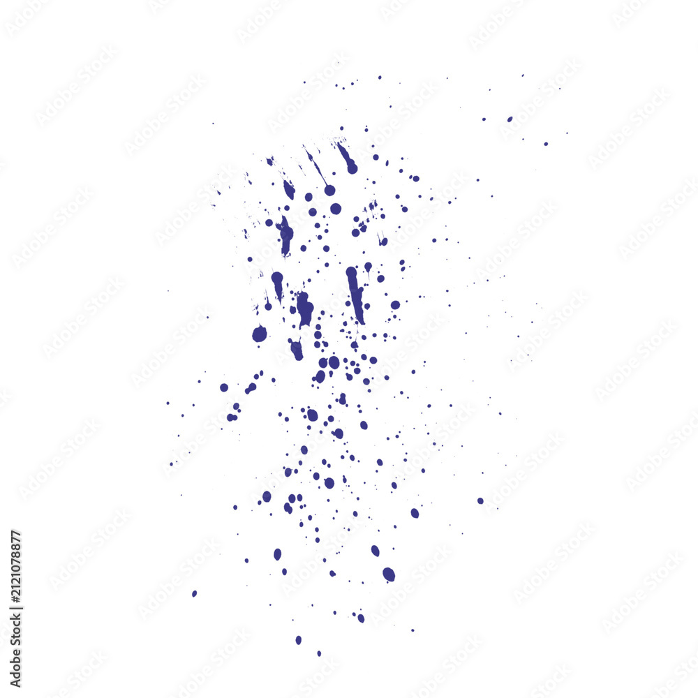 Fototapeta premium Blue Ink Scattered Dots Splash on White Background