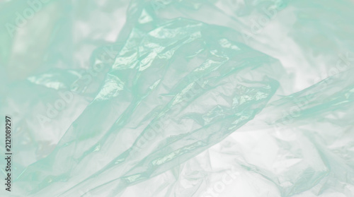 Close-Up of Crinkled Green Plastic Bags Texture