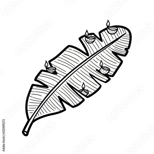 The Image Is A Black And White Line Drawing Of A Leaf The Leaf Is