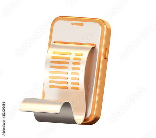 smartphone mobile receipt bill invoice payment finance transaction shopping online ecommerce digital business commerce app