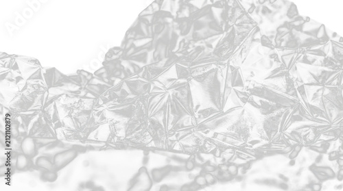 Crumpled Metallic Foil Texture Close-Up in Black and White