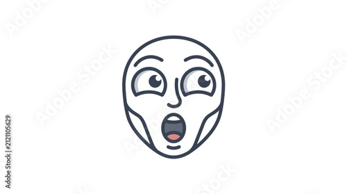 Принти на полотні Cartoon face with shocked expression and wide eyes.