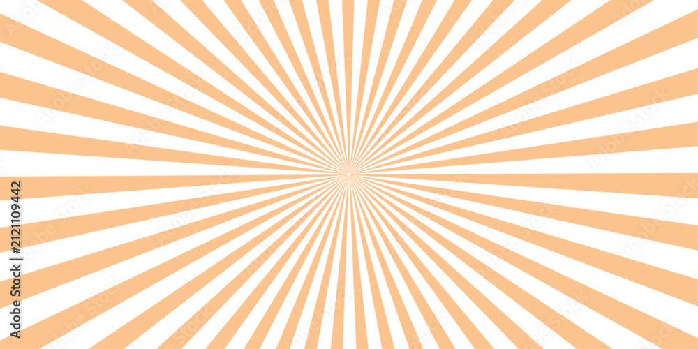 Fototapeta premium Abstract Retro Yellow Orange Sunburst Rays Background with Bright Radial Sunshine Burst Vector Illustration Pattern for Summer Wallpaper Design and Sunrise Sky Texture