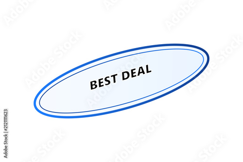 Fotografía Best Deal Banner Oval Shape with Blue Outline and Gradient Background, Business