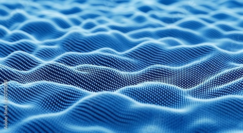 微細な光の粒子が織りなす、幻想的な青の波紋