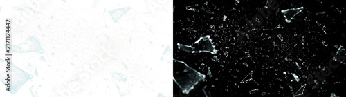 Glass Explosion PNG with Flying Crystal Shards, Transparent Isolated Background for Cinematic Effects and Creative Design.
