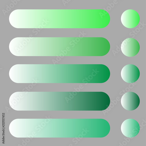 Green Gradient color Pallete set elements