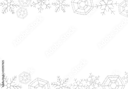 Obraz na płótnie 手刺繍の雪の結晶の横フレーム