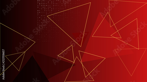 Geometric Triangle Pattern With Red And Black Gradient Background