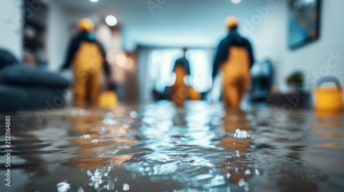 Flooded home interior