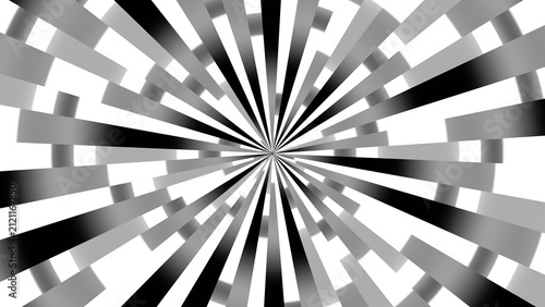 Abstract gray and white zoom burst geometric background, digital geometric ex...
