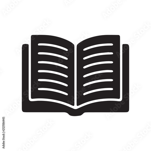 Fotografie Open book flat icon for book lovers application reading and education concept