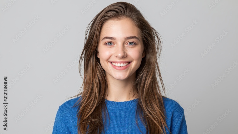 Obraz premium Happy Smiling Woman Portrait Authentic Beauty and Positive Energy
