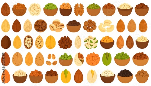 Assorted wooden spoons with colorful spices and herbs.
