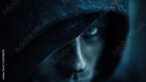 Mysterious hooded figure