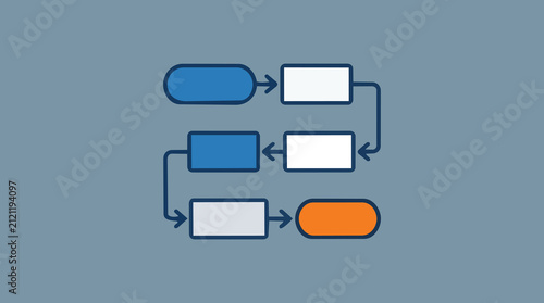 Flowchart diagram illustrates the sequential steps and logical progression required to complete a project successfully while maintaining clear communication and organizational structure.