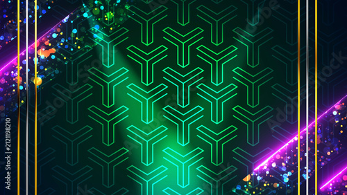 Luxury Festival Title Reveal Background. Royal Gold Frame with Glowing Light Flares, Elegant Geometric Pattern, Spotlight Beams and Cinematic Motion Loop for Awards, Events and Product Showcase