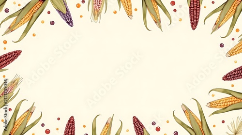 Center area left clear with a soft unpatterned warm cream background serving as dedicated copy space for branding logos