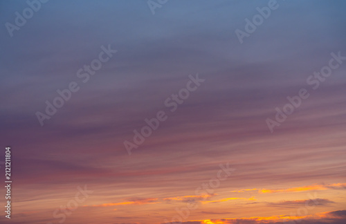 Photography sunset in the sky