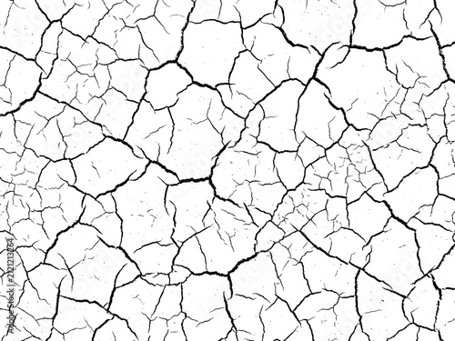 Fotografie Detailed black cracked texture pattern overlay featuring fine white lines showin