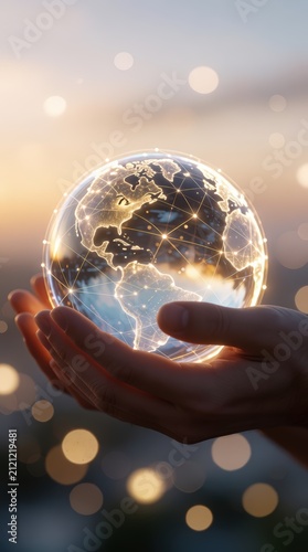Global Network in Hand Earth Protection and Digital Connection