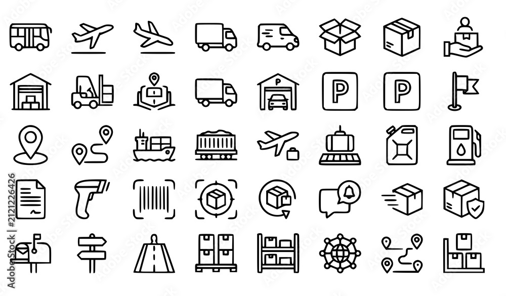 Fototapeta premium icons, interface, ui, app, website, web, development, design, dashboard, settings, search, cloud, database, code, browser, analytics, security, responsive, upload, download, icon, outline, linear, vec