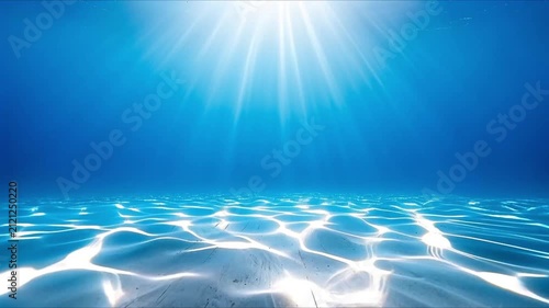 Underwater Sun Rays Background for Diving, Snorkeling and Ocean Sports