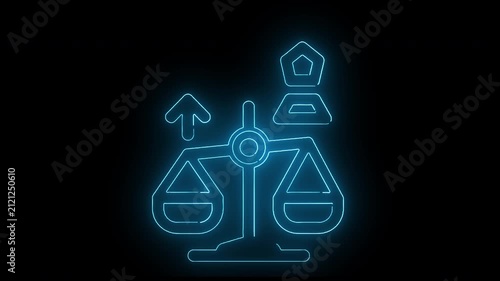 Business Ethics, Justice Balance and Leadership Decision Making Neon Animation