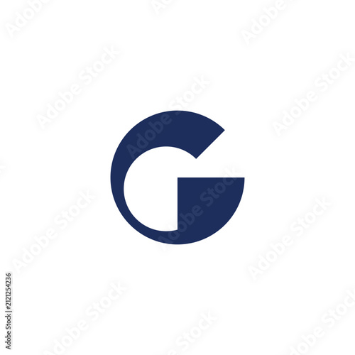 letter g circle unique geometric shape logo vector