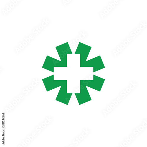 plus medical swirl green spread logo vector