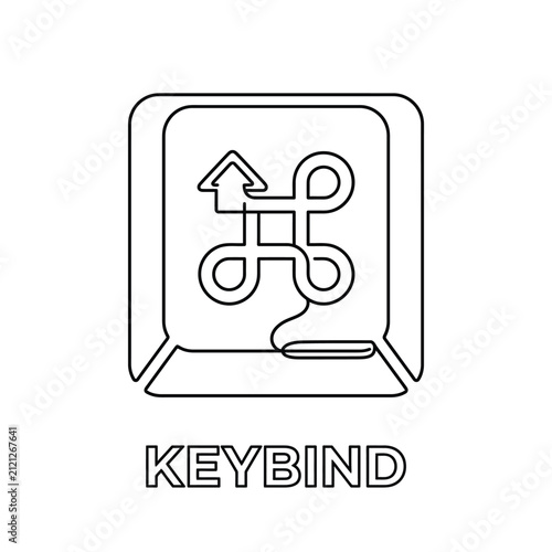 Fotografie Keybind icon a line style representation of a keyboard key with an upload symbol