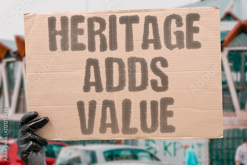 Canvas Print "Heritage adds value" Preserved buildings contribute to neighborhood worth