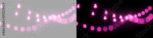 Quadro su tela Garland lights with bokeh effect
