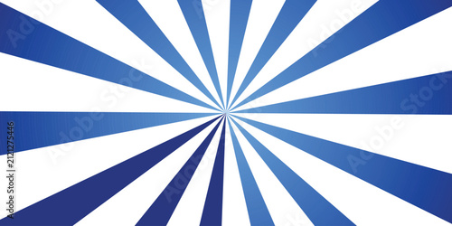 Foto Radial burst pattern, sunburst effect, emanating from a central point with alternating white and blue stripes radiating outwards