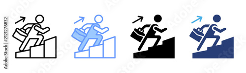 Career Promotion icon set multiple style collection
