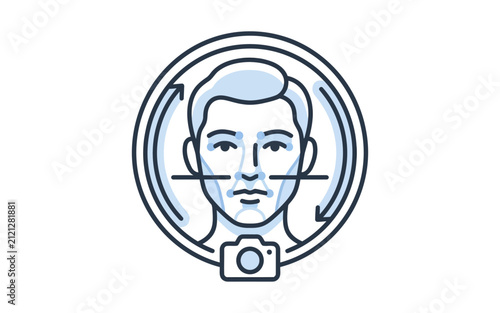 Facial Recognition Biometric Scan Icon