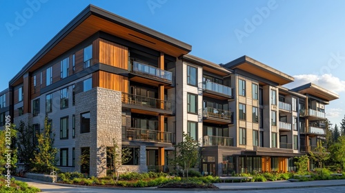 Luxury Apartments in Suburban Setting: Modern Architecture Meets Tranquil Landscape