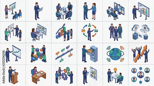 Dynamic Illustrated Guide to Modern Business Operations Meetings and Digital Collaboration Concepts